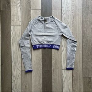 Gymshark Women's Gray Long Sleeve Crop Top